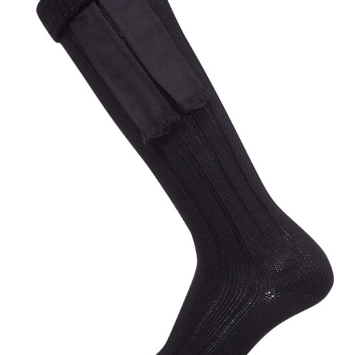 Kiltstutzen schwarz Garters Twill schwarz