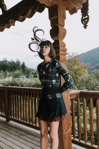 Shirt "Andalusia" in Jersey Jubiläum mit Kontrasten in Jersey Steirer Karo Rock Mc Aidan Wolle Tricolore schwarz grün bordeaux