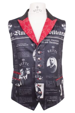 Rettl Gilet Earl of Elegance in Jersey Jubiläum schwarz