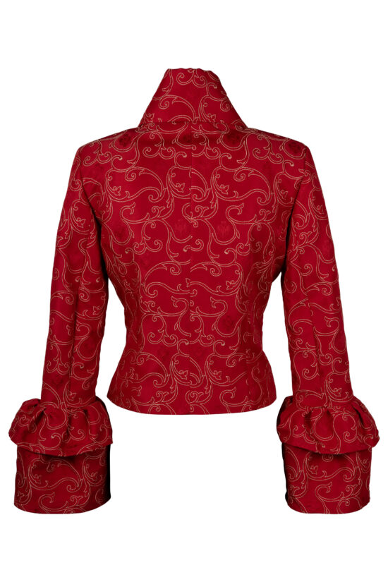 Damen-Jacke-Grazella-Rankenseide-rot-hinten