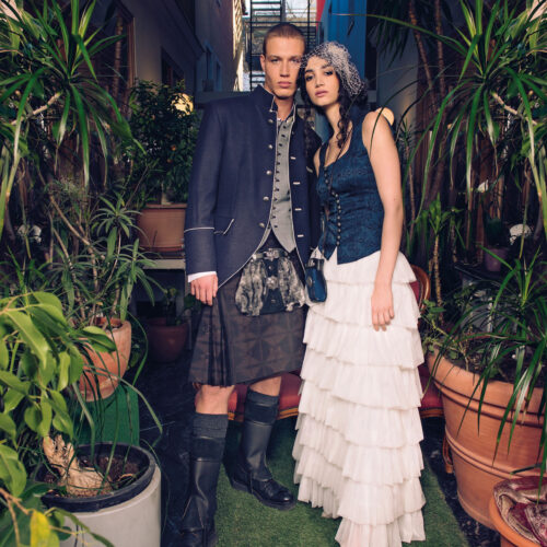 Herren Sakko Franz Ferdinand Kaschseide blau Kilt Jubiläum Damen Gilet _5935_NH_PHOTO