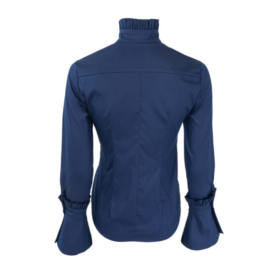Damen-Bluse-Bravegirl-Langarm-Baumwollstretch-blau-hinten