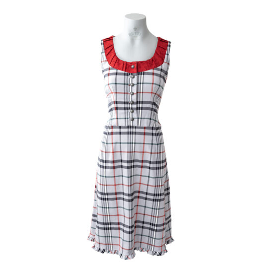 Damen-Dirndl-Housecheck-rot-ohne-Schnürze