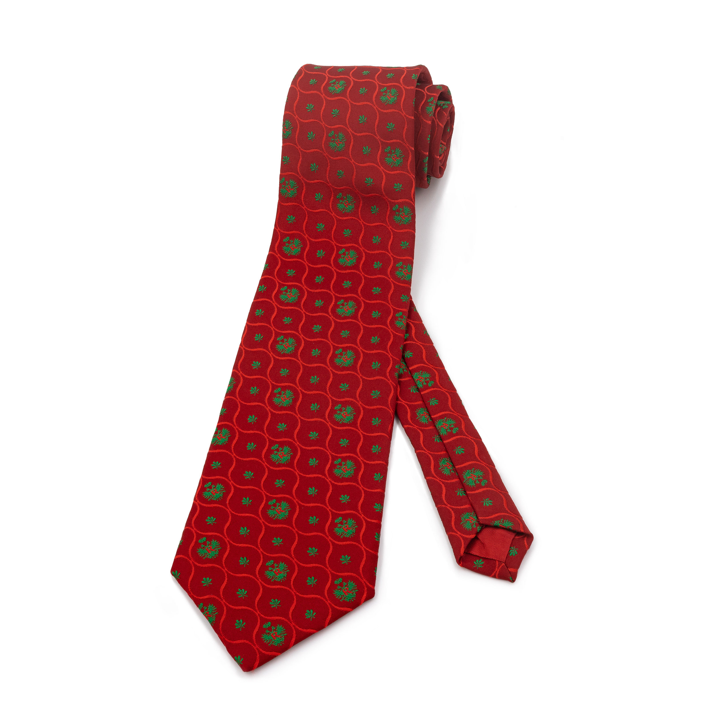 Krawatte-Biedermeier-Seide-rot