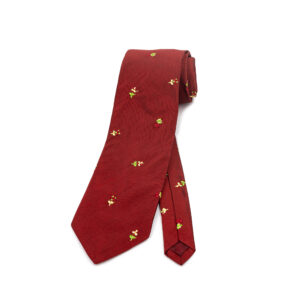Krawatte-Seide-Blüml-rot