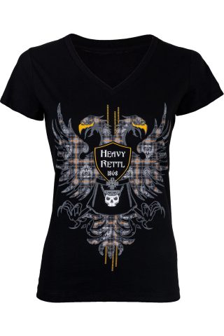 Damen-Art-Shirt-Heavy-Rettl-Karo-Eagle-V-Ausschnitt-vorne