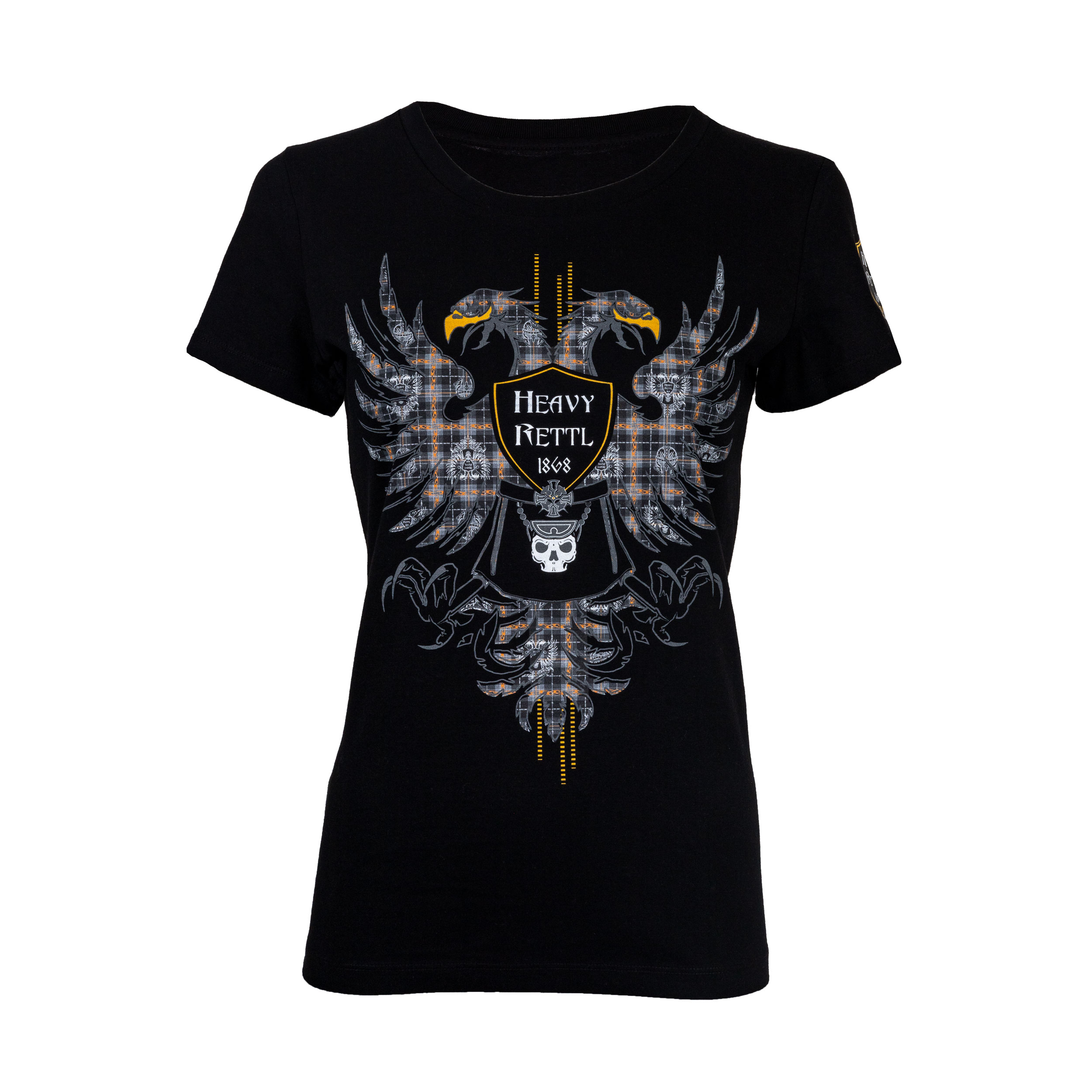Damen-Art-Shirt-Heavy-Rettl-Karo-Eagle-rundhals-vorne