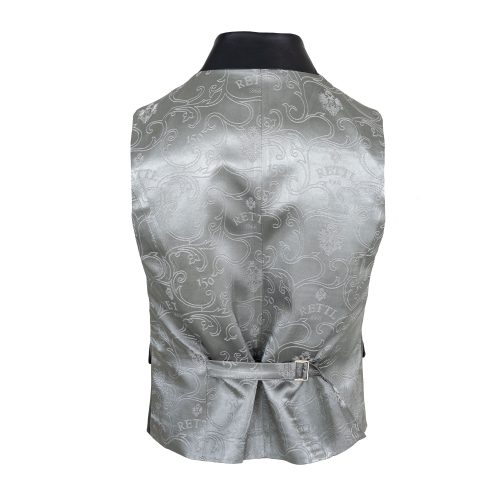 Herren-Gilet-Kaiser-Franz-Nappaleder-schwarz-Loden-Hellgrau-hinten-1
