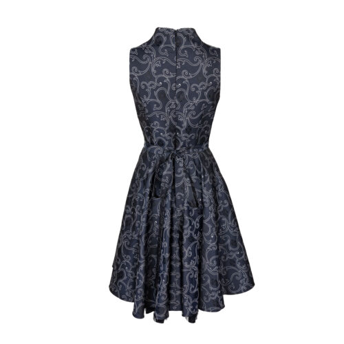 Damen-Dirndl-Jacky-kurz-Rankenseide-blau-hinten-1