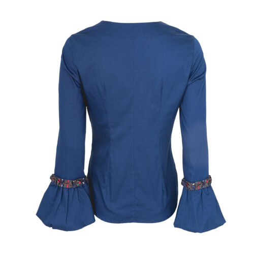 Damen-Bluse-Diane-BW-Stretch-blau-KK-LA-hinten