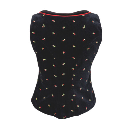 Damen-Gilet-Tessa-Blümlsamt-schwarz-Loden-rot-hinten-1