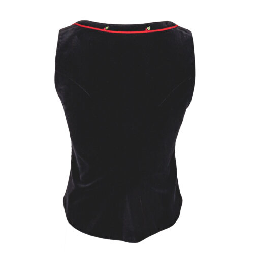 Damen-Gilet-Tessa-Samt-schwarz-Loden-rot-hinten-1