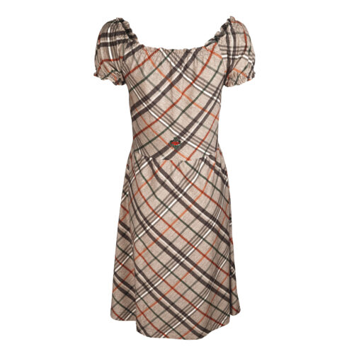 Damen-Kleid-Efia-kurzarm-Jersey-Housecheck-hinten