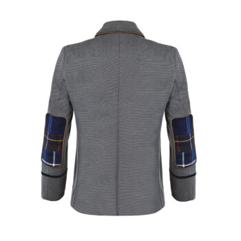 Herren-Sakko-City-Highlander-BW-Canvas-anthrazit-Leder-Samt-Wolle-hinten-1