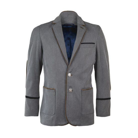 Herren-Sakko-City-Highlander-BW-Canvas-anthrazit-Leder-Samt-Wolle-vorne-1
