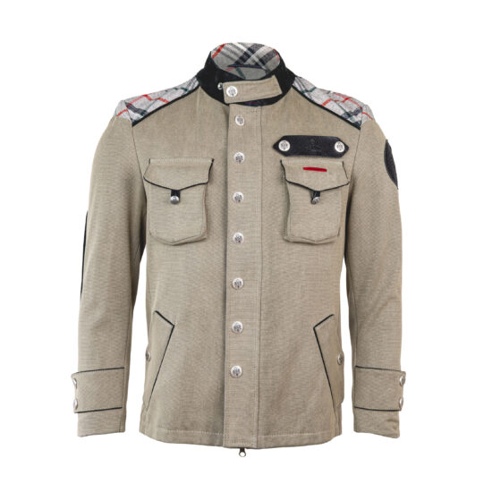 Herren-Jacke-Internat.-Biker-BW-antik-oliv-Housecheck-vorne-1