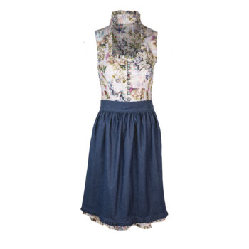 Damen-Dirndl-Elise-Jersey-Thistle-Crown-vorne-Schürze-Denim