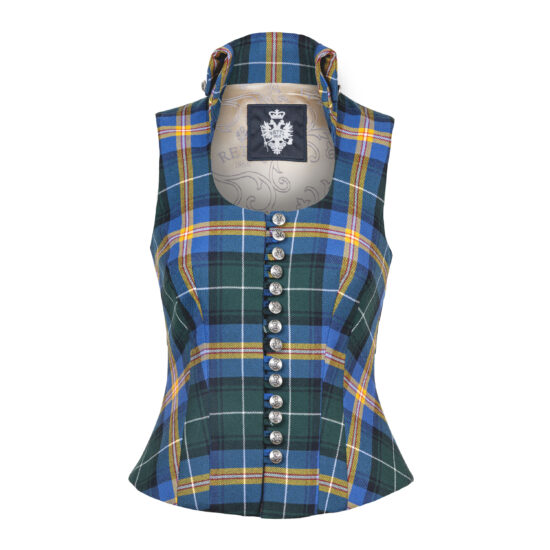 Damen-Gilet-Josefa-Wolle-Salzburg-Karo-vorne-1