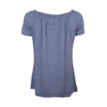 Damen-Shirt-Pippa-kurzarm-Jersey-Polkadot-blau-hinten-1
