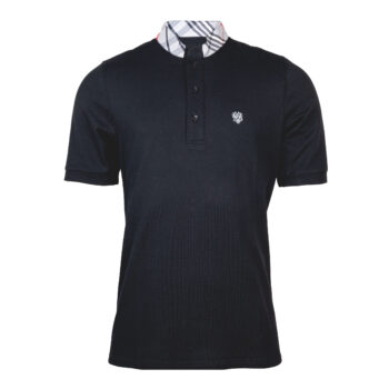 Herren-Polo-Oscar-BW-Piquet-schwarz-Housecheck-vorne-1