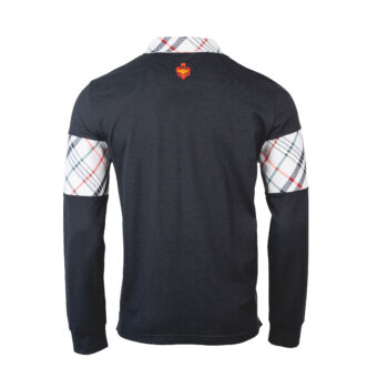 Herren-Polo-Sinner-BW-Piquet-schwarz-grün-Housecheck-hinten-1
